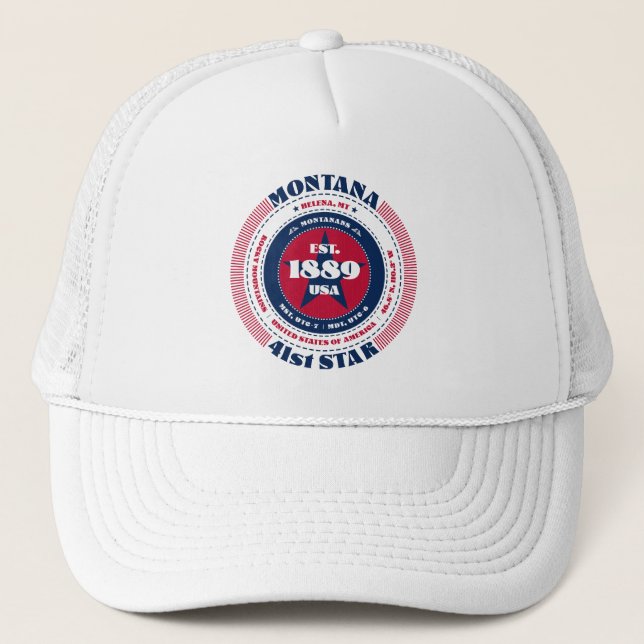 Circle Montana Staat Patriotic Trucker Hat Truckerkappe (Vorderseite)