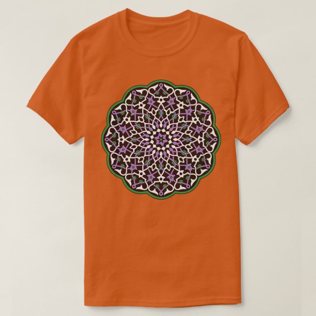 Circle Muster Vector Art Green Violet White T-Shirt (Design vorne)
