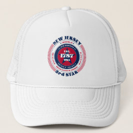 Circle New Jersey Staat Patriotic Trucker Hat Truckerkappe