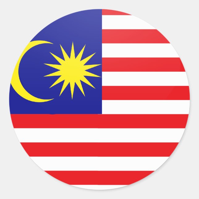 Circle of Malaysia Quality Flag Runder Aufkleber (Vorderseite)