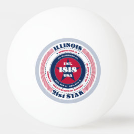 Circle of Red, White and Blue Illinois Tischtennisball