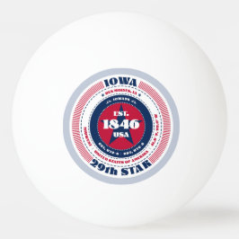 Circle of Red, White and Blue Iowa Tischtennisball