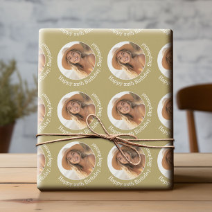 Circle One Foto mit Geburtstagsgruß - Gold Geschenkpapier