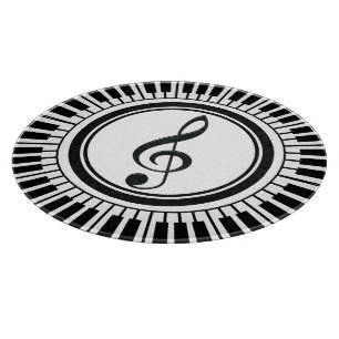 Circle Piano Keys und Treble Clef Schneidebrett