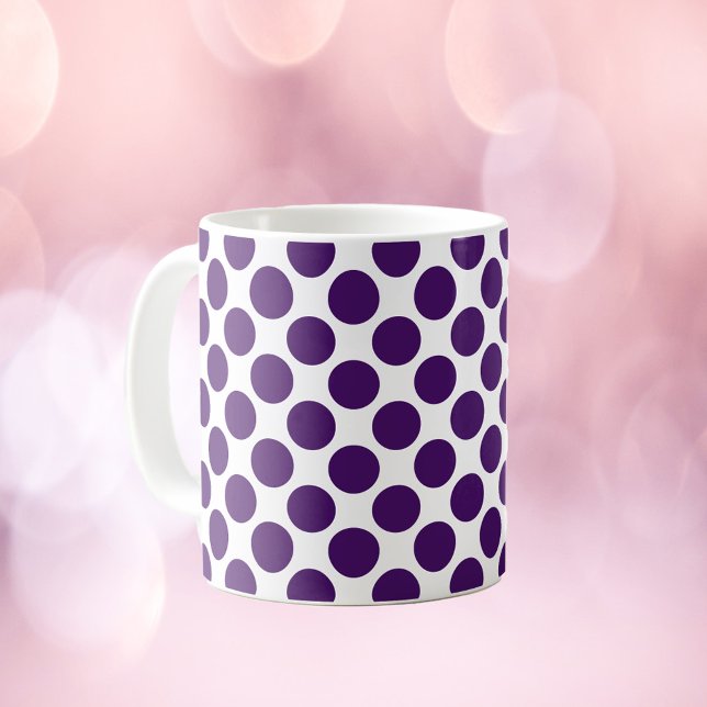 Circle Polka Dot Muster Lila Kaffeetasse (A fun mug with a pattern of purple circles!)