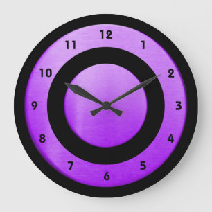 Circle-purple-black -  Wall Clock Große Wanduhr