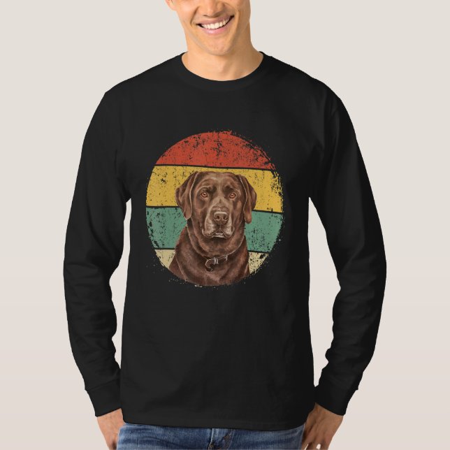Circle Retro Labrador Eigentümer Golden Black Lab  T-Shirt (Vorderseite)
