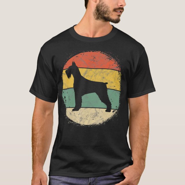 Circle Retro Schnauzer Owner Geschenk Standard Hun T-Shirt (Vorderseite)