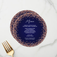 Circle Rose Gold Glitzer Navy Ombre