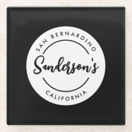 Circle "Schwarz-weiß City Town Place" Glasuntersetzer