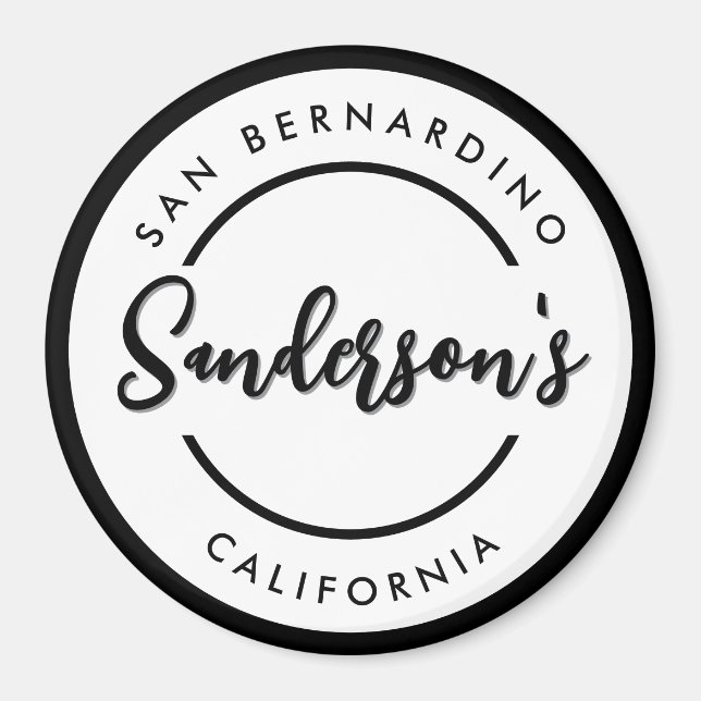 Circle "Schwarz-weiß City Town Place" Magnet (Vorne)