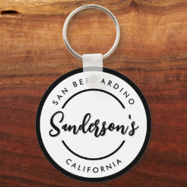 Circle "Schwarz-weiß City Town Place" Schlüsselanhänger