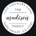 Circle Script | Erstellen Sie Ihre eigene Rücksend Runder Aufkleber<br><div class="desc">Erstellen Sie Ihre eigene Rücksendeadresse Aufkleber.</div>