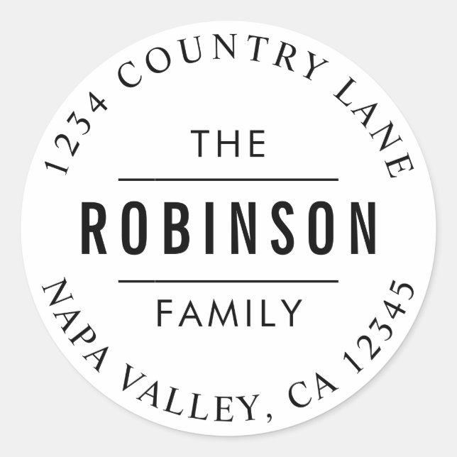 Circle Script | Erstellen Sie Ihre eigene Rücksend Runder Aufkleber (Vorderseite)