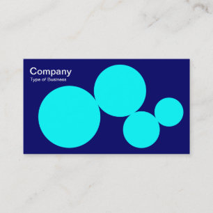 Circle Serie - Cyan auf Dunkelblau Navy Visitenkarte
