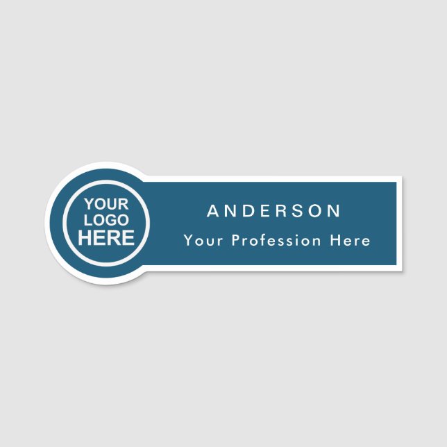 Circle Shaped Custom Business Logo Mitarbeiter Namensschild (Vorderseite)