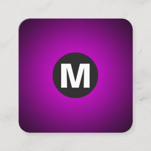 Circle Spot Monogram - Gradient - Magenta to Black Quadratische Visitenkarte
