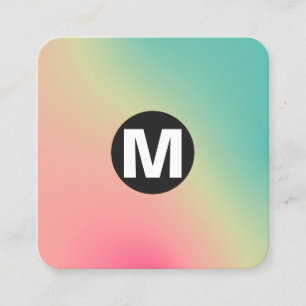 Circle Spot Monogramm - weiche Gradienten Square B Quadratische Visitenkarte
