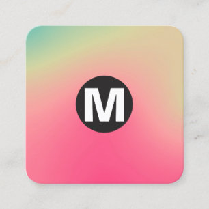 Circle Spot Monogramm - weiche Gradienten Square B Quadratische Visitenkarte