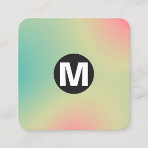 Circle Spot Monogramm - weiche Gradienten Square B Quadratische Visitenkarte