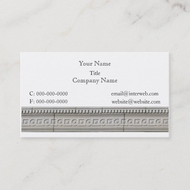Circle Square Architectural Border Business Cards Visitenkarte (Vorderseite)