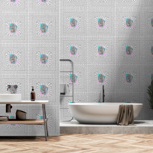Circle Squares Pastel Floral Wohngestaltung Tapete