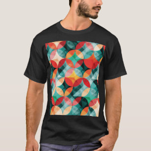 Circle Symphony: Farbenfrohe Abstrakte Vintage T-Shirt