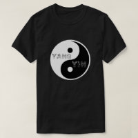 Circle Taijitu Yin und Yang Symbol auf schwarz