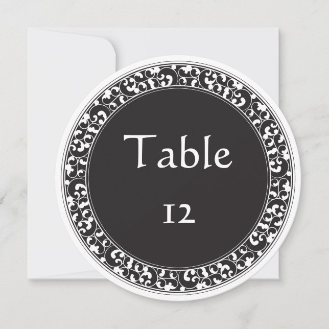 Circle Vintag Black Design - Tischnummern (Vorderseite)