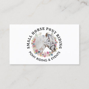 Circle Vintage Logo Pony Reitlehrer Pferd Visitenkarte