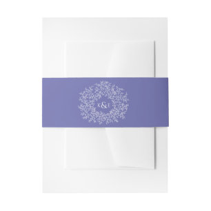 Circle white art Blätter Hochzeit lila blau Einladungsbanderole