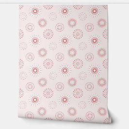 circles and dots in soft red color tapete