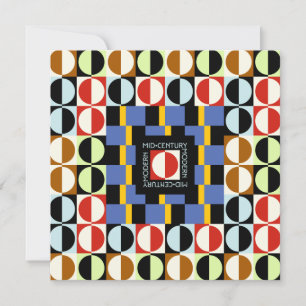 Circles Card Mitte des Jahrhunderts Einladung