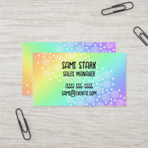 Circles Dots Rainbow Gradient Business Cards Visitenkarte