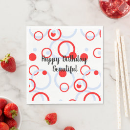 Circles Happy Birthday Beautiful Serviette