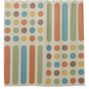 Circles Lines Multicolored 1 Duschvorhang