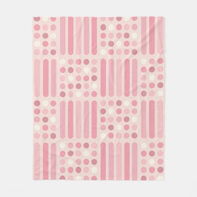 Circles Lines Pink Vanilla Fleecedecke (Vorderseite)