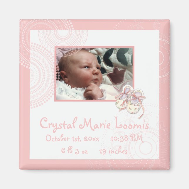 Circles 'n Hinterns, Baby Magnet Geburtsankündigun (Vorne)