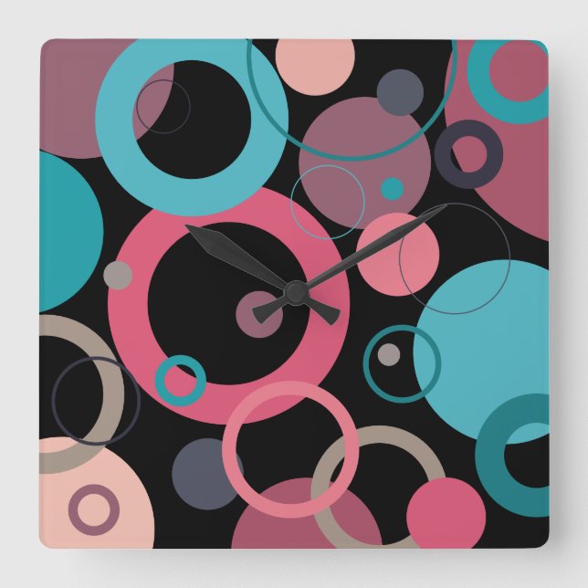 Circles of the horizon    quadratische wanduhr (Vorderseite)