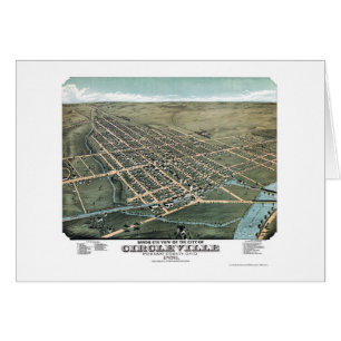 Circleville, OH-, panoramische Karte - 1876