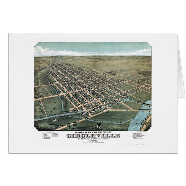 Circleville, OH-, panoramische Karte - 1876 (Vorderseite (Horizontal))