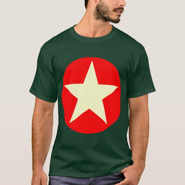 Circlone Star - Creme und Rot T-Shirt (Vorderseite)