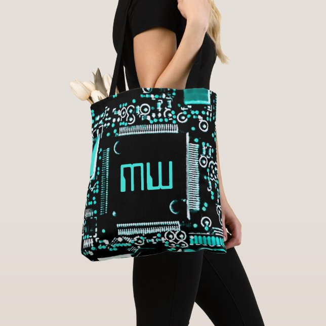 Circuit Aqua 2 Monogramm Totbeutel Aqua Back (Von Nahem)