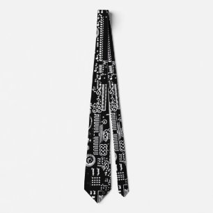 Circuit Black and White 2 tie double sided Krawatte