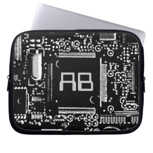 Circuit Black & White 2 monogramm Laptop-Hülle 10" Laptopschutzhülle