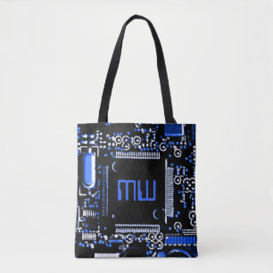 Circuit Blue 2 Monogramm über die gesamte Tasche, 