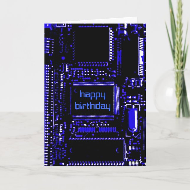 Circuit Blue "Happy Birthday"-Kartenvordertext Karte (Vorderseite)
