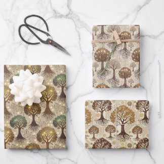 Circuit Board and Trees Roots Geschenkpapier Set