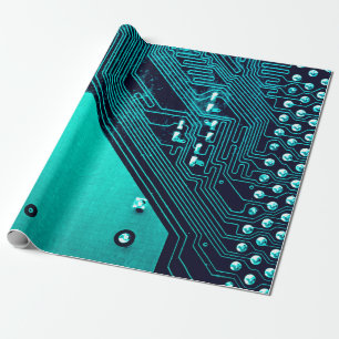 Circuit board. Electronic computer hardware techno Geschenkpapier