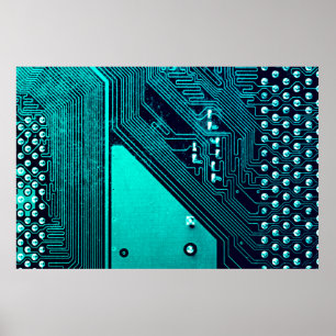 Circuit board. Electronic computer hardware techno Poster